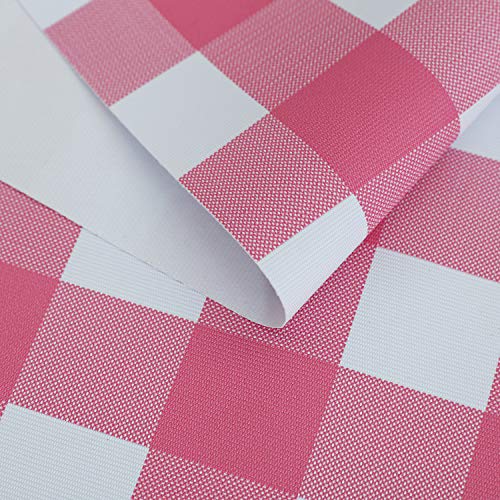 Obstal PVC-CHECK-PINK5454 100% Waterproof Pvc Table Cloth, Oil-Proof Spill-Proof Vinyl Rectangle Tablecloth thumb #3