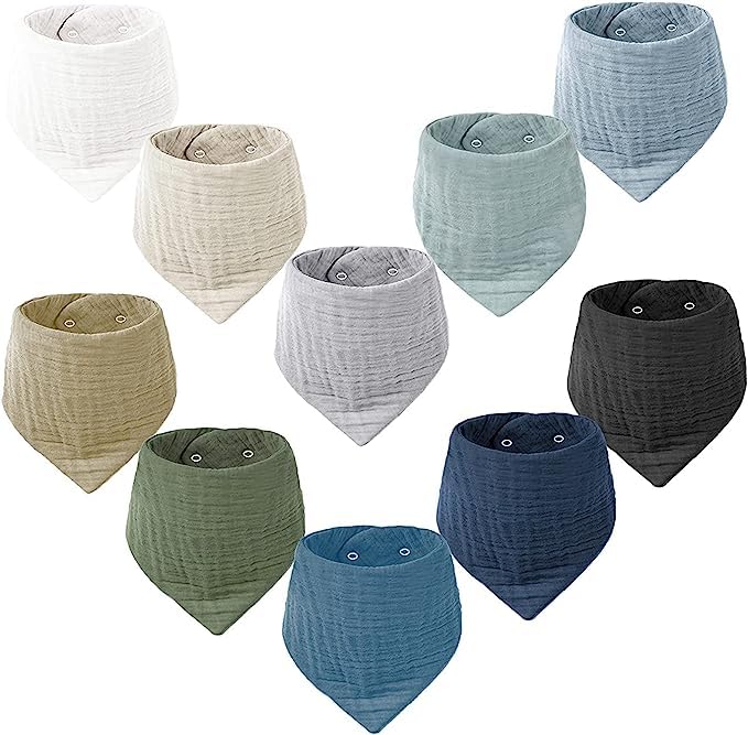 VOMARHUG Muslin Baby Lätzchen,10 Stück Sabberlätzchen Baby,Muslin...