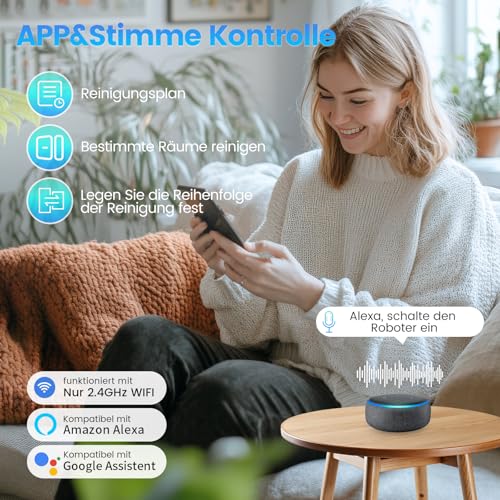 Robot Vacuum Cleaner with Wiping Function, 3.5 L Vacuum Cleaner Robot with Suction Station, 180 Min Runtime, LiDAR Navigation, App Control