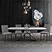 FDW Dining Chairs Set of 4,Dining Room Chairs Kitchen Chairs Elegant Design Modern Fabric Upholstered Dining Chairs,Fabric Grey