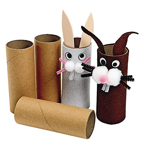 Colorations Recycled Craft Rolls, Cardboard Craft Rolls, Sturdy Craft Tubes, Set of 24, Arts & Crafts, Kids Toilet Paper Tubes for Crafts, Great 3D Structures, STEAM, Brown Premium Cardboard Craft Tubes