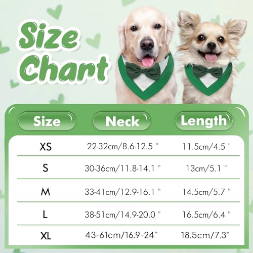 FUAMEY-StPatricks-Day-Dog-TuxedoPet-Green-Collar-Puppy-Costume-Adjustable-Dog-Bandana-Cosplay-Party-Doggie-BibsIrish-Lucky-Dress-Up-Dog-Bow-Tie-Green-and-White-M FUAMEY StPatricks Day Dog TuxedoPet Green Collar Puppy Costume Adjustable Dog Bandana Cosplay Party Doggie BibsIrish Lucky Dress Up Dog Bow Tie Green and White M