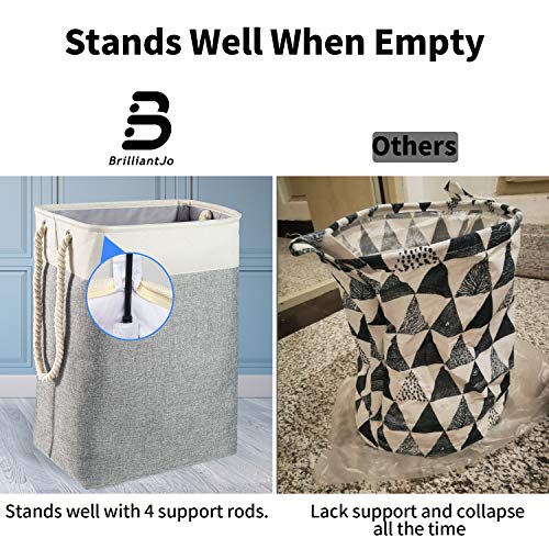 BrilliantJo upgrade Large Laundry Baskets 78L, Collapsible Linen Laundry Hamper Washing Basket with Handles, Laundry bin suitable for Bedrooms Laundry Room, Bathroom, 60H x 42Lx 31W cm, Beige+Grey - Cosy Home Interiors BrilliantJo upgrade Large Laundry Baskets 78L, Collapsible Linen Laundry Hamper Washing Basket with Handles, Laundry bin suitable for Bedrooms Laundry Room, Bathroom, 60H x 42Lx 31W cm, Beige+Grey - Image 7