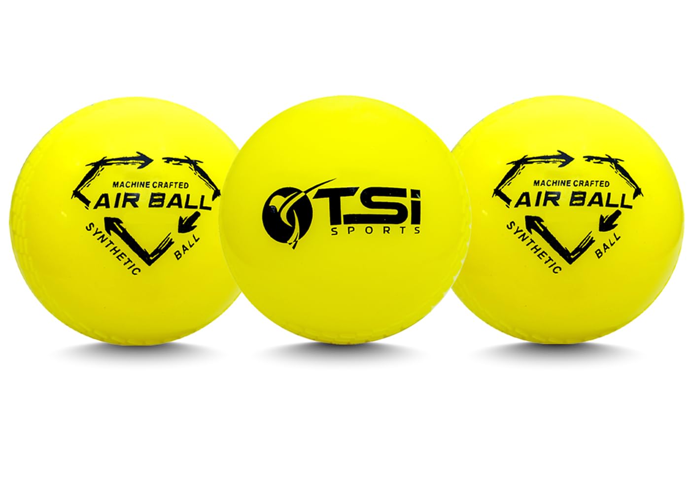 TSI Sports Synthetic Cricket Wind Balls Fluorescent Yellow(Air Ball Standard Size) Pack of 3 Indoor&Outdoor Street&Beach Cricket-picture-19