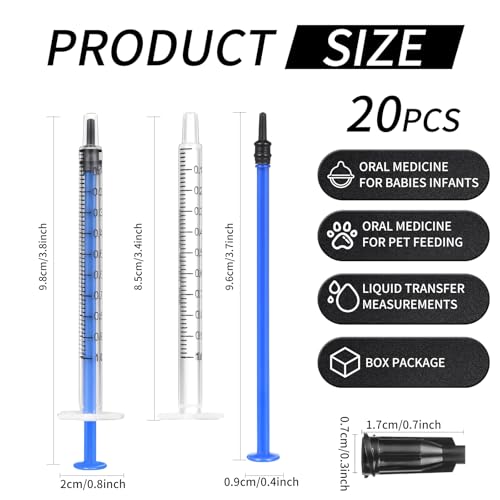 20-Pack-1ml-Syringe-with-Cap-for-Liquid-1cc-Plastic-Small-Syringes-with-Cover-for-Pets-Oral-Scientific-Labs-Refilling-Oil-or-Glue-Applicator-Measuring-or-Transfering-Tiny-Amount-of-Liquids-Non-Sterile