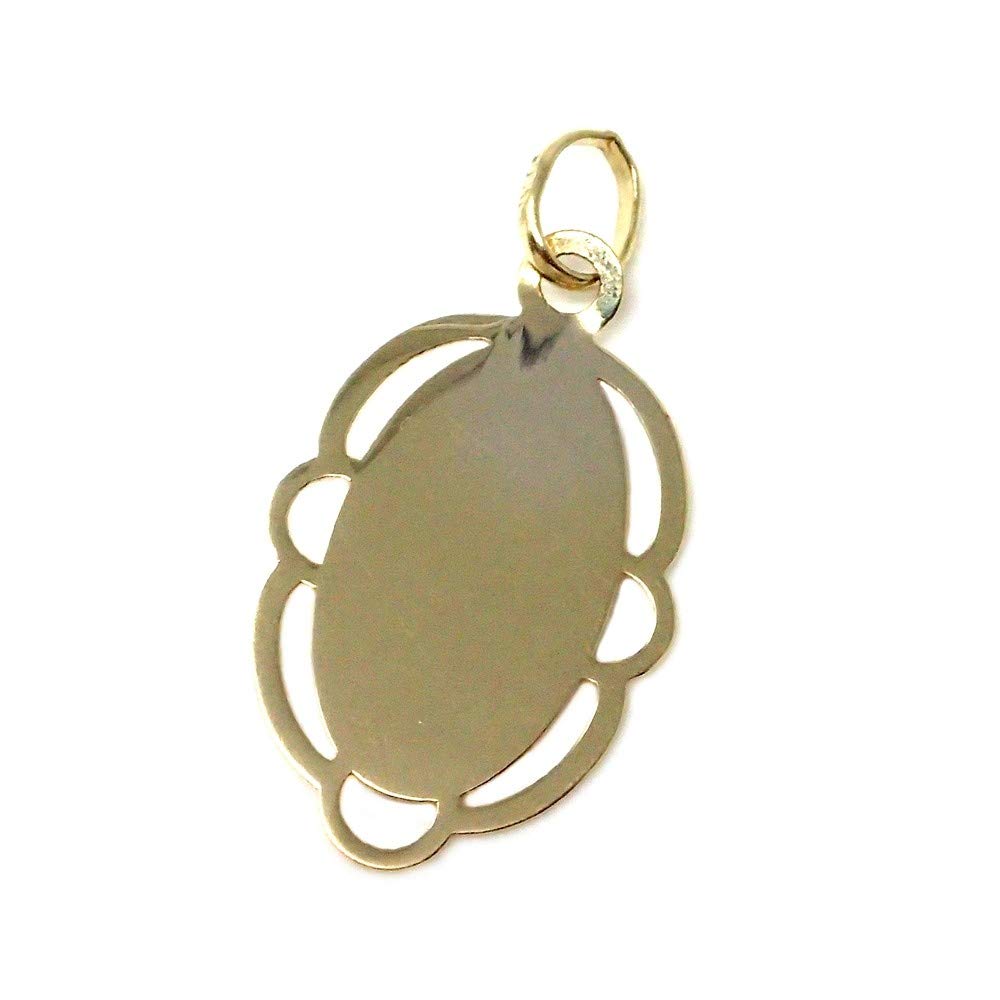 Medalla oro 18k Virgen Guadalupe de México cerco 20mm. oval trasera lisa
