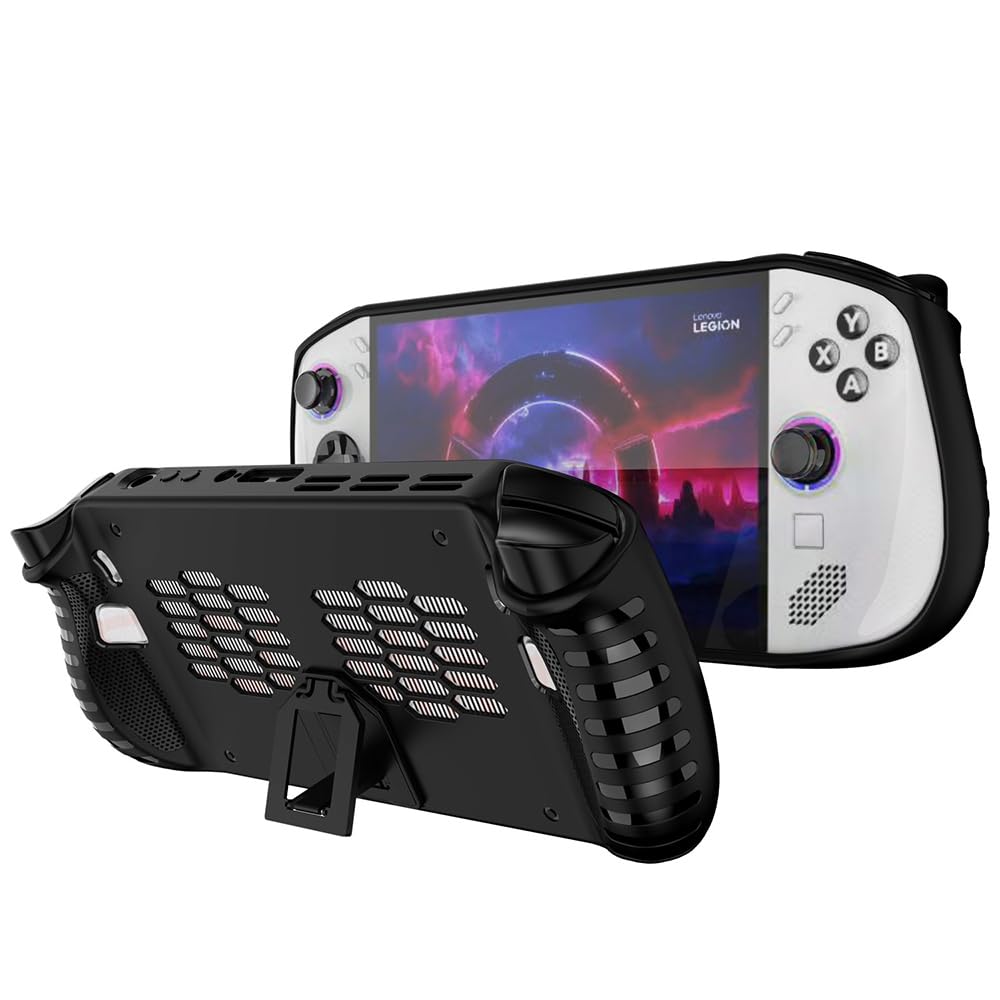 Étui pour Lenovo Legion Go S, [Antichoc] Étui en TPU Souple Case avec Kickstand, Anti-Rayures Protecteur pour Lenovo Legion Go S-Noir