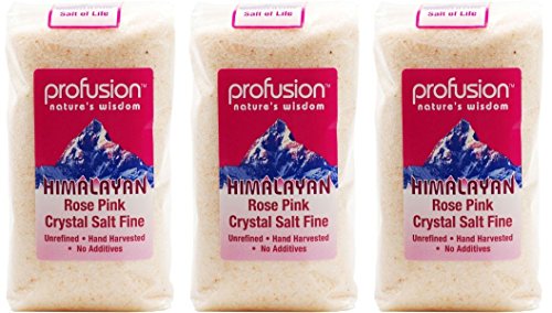 Paquete de 3 - Profusion - Sal rosa del Himalaya fina | 500 g | Paquete de 3