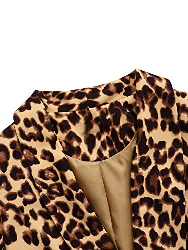 Floerns Women's Long Sleeve Open Front Leopard Print Blazer Multicolor-3 M
