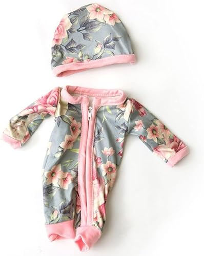 Traje de muñeca para muñeca de bebé de 10 a 12 pulgadas ropa de muñeca Reborn de 25 a 118in mono rosa y gris