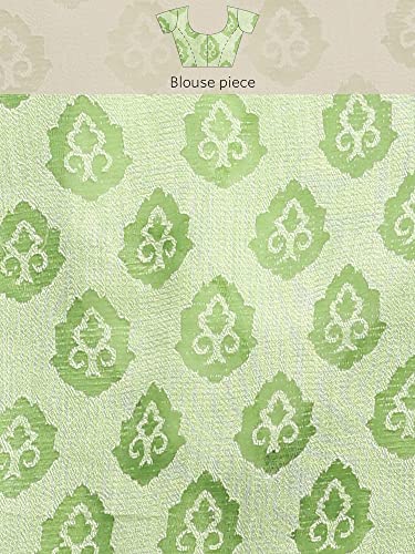 Image of AKHILAM Women's Printed Brasso Printed Saree With Unstitched Blouse Piece (RR0MSKR01E Parent)