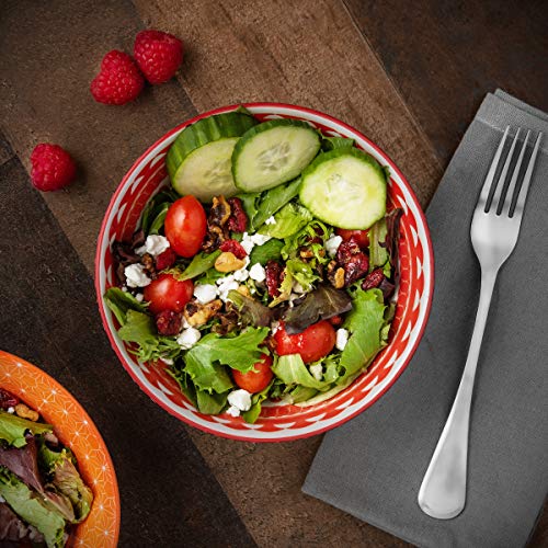 Annovero Cereal Bowls - Set Of 6 Dinnerware For Ice Cream, Fruit, Ramen, Cereal, Soup, Colorful Stoneware Dishes For Kitchen, Microwave And Oven Safe, 6.25 Inch Diameter #TOP4