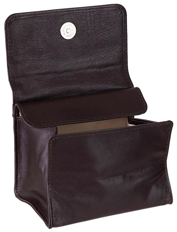 Genuine Leather or Suede Box Pipe Accessory Tobacco Pouch (Brown Leather)