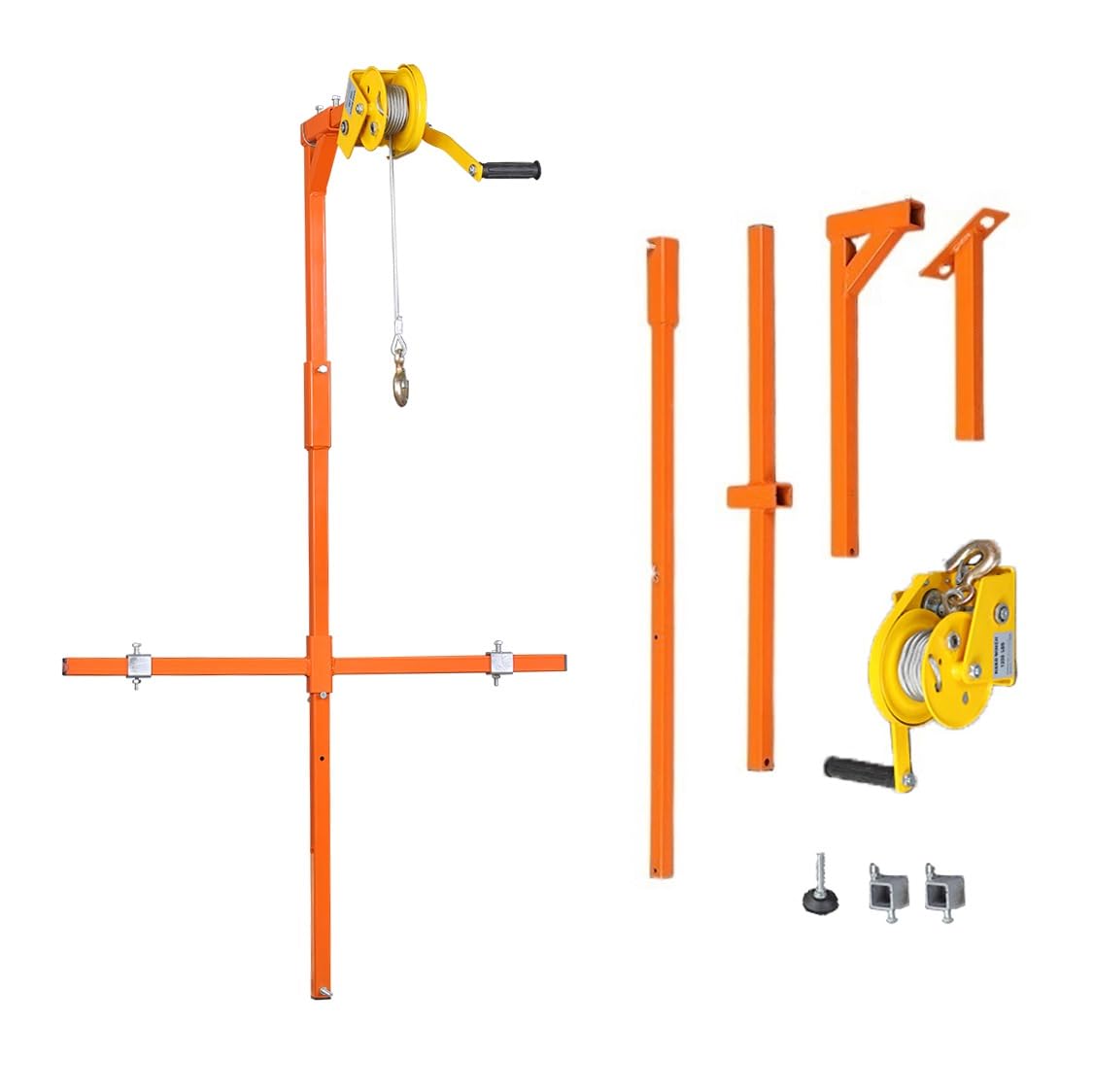 Staffa di Sollevamento Manuale in Acciaio Inox con verricello autobloccante per Una Facile Installazione del condizionatore d'Aria.