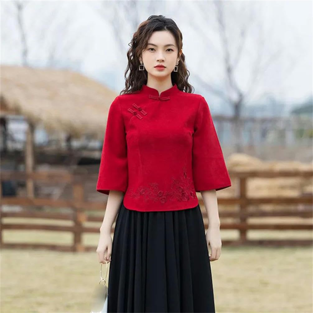 Eleganckie bluzki damskie National Tang Suit Cheongsam Top Tradycyjna chińska koszula Chiński styl Odzież damska