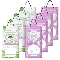 SaiXuan Hängender Entfeuchtungsbeutel, 8 Pcs Luftentfeuchter Beutel mit Lavendel und Grüntee, Feuchtigkeitsabsorber mit Anti-Schimmel-Effekt, für Kleiderschränke, Autos, Badezimmer, Schuhschränke