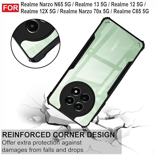 Image of Zapcase Back Case Cover for Realme Narzo N65 5G | Compatible for Realme Narzo N65 5G Back Case Cover | Clear Case with Camera Protection | (TPU + PC | Matte Black)