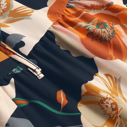 Long Skirts for Women Summer Floral Flowy Maxi Skirt Pleated High Waisted A Line Skirts Trendy Smocked Waist Skirt3