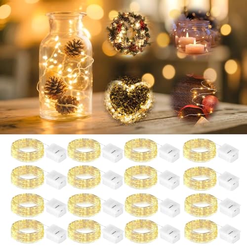 Sprifityy LED Lichterkette Innen, 2m 20LED Lichterkette Batterie...
