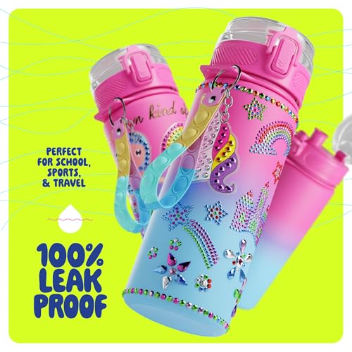 Dan&Darci DD-114 Decorate Your Own Glow-In-The-Dark Water Bottle Kit For Girls - 4 5 6 7 8 Year Old Girl Birthday Gift Ideas thumb #6