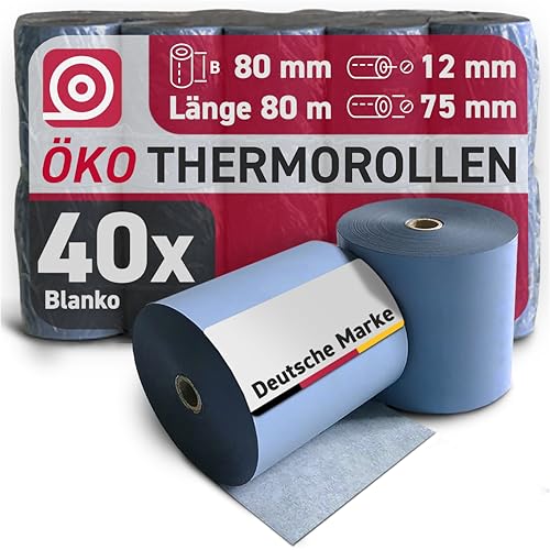 Gebongt24 Blue4est® Öko Thermorolle 80 mm x 80 m x 12 mm...