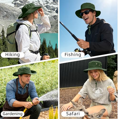 Sun Hats for Men Women Boonie Hat Foldable Fishing Hat UPF 50+ Bucket Hat for Fishing Hiking Garden Safari Beach - Thumbnail 6