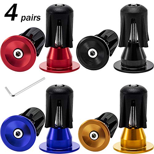 4 Pairs Bar End Plugs Bike Handlebar Caps Handlebar End Plugs with Installation