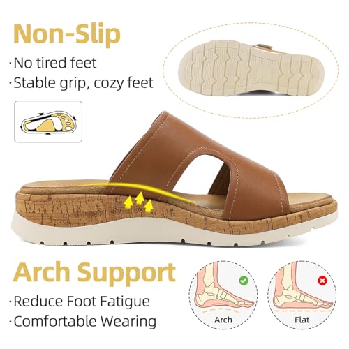 Image of UBFEN Womens Platform Sandals with Orthopedic Arch Support