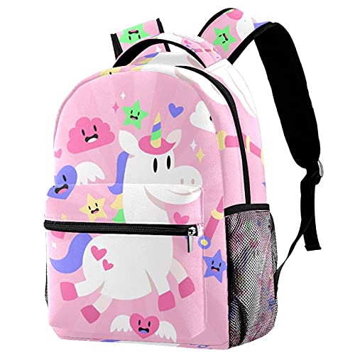 Sac à dos bleu avec 4 compartiments zippés et poche ordi pour fille et garçon