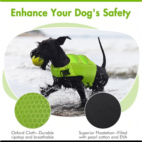 IECOii-Dog-Life-Jacket-LargeLarge-Dog-Life-Vest-for-BoatingReflective-Dog-Swimsuit-Lifejacket-with-Double-Rescue-HandleLightweight-Pet-Dog-Life-Preserver-Vest-for-Kayaking-SurfingBright-GreenL - Cucciolini Doodles   IECOii-Dog-Life-Jacket-LargeLarge-Dog-Life-Vest-for-BoatingReflective-Dog-Swimsuit-Lifejacket-with-Double-Rescue-HandleLightweight-Pet-Dog-Life-Preserver-Vest-for-Kayaking-SurfingBright-GreenL
