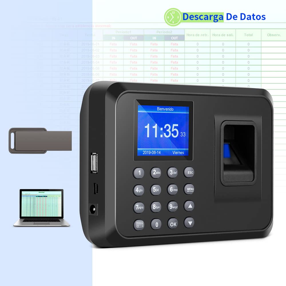 Zeitkontrolle für Mitarbeiter, Zeitpläne, Mitarbeiter-Karten, Uhr mit 8 GB Flash-Speicher (Sicherheitssets, Unterstützungsdaten)