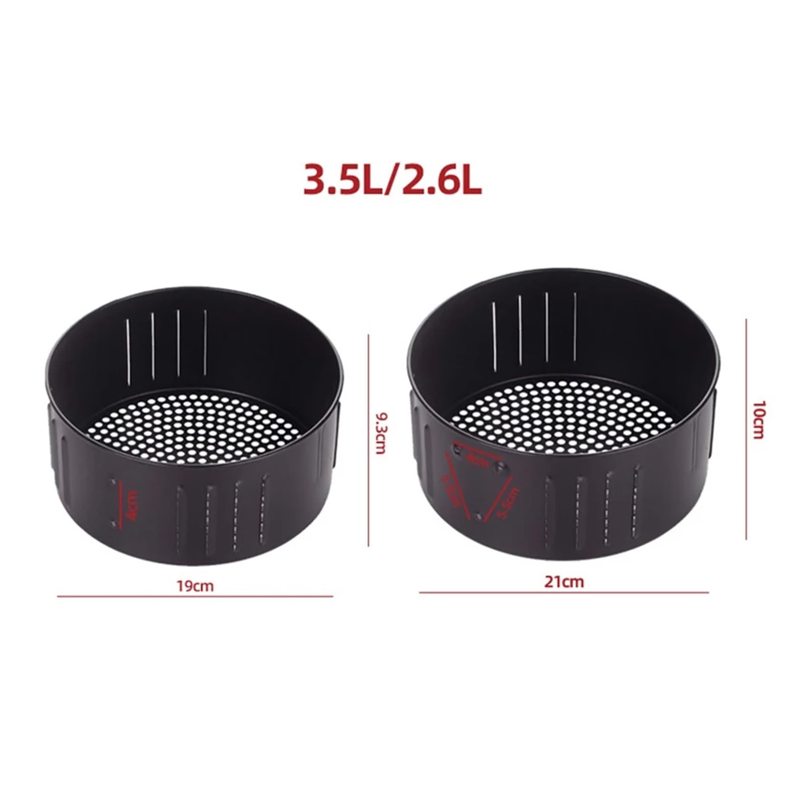 Genérico Cesta de Repuesto for freidora de Aire de 2,6/3,5 l, Drenaje for Horno y freidora de Aire, Accesorios for freidoras de Aire(3.5L)