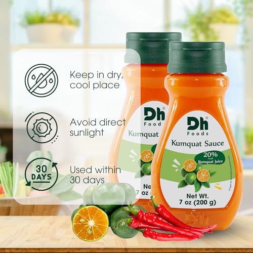 Dh Foods Kumquat Sauce, Kim Quat, Citus Aroma, Mild Sour and Spicy, used as Dipping Sauce for Grilled Meat, any Dish, Salad, 7oz (Pack of 2)