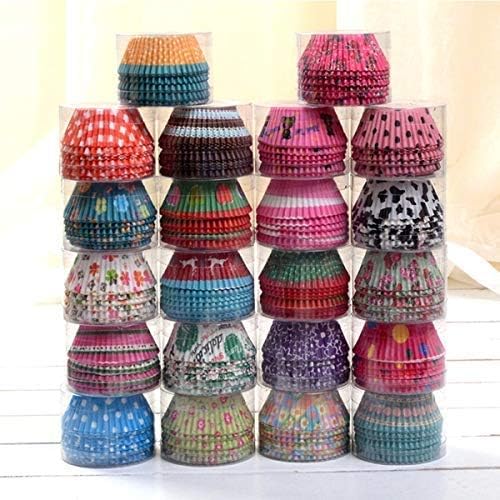 Image of 100 PCS Paper Cake Cup Liners Baking Cupcake Muffin Cases Wedding Party One Color Random Send