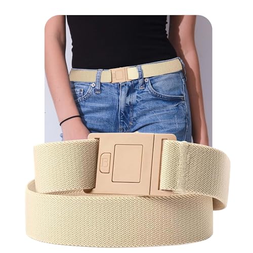 Image of Womens Belts for Jeans, Invisible Flat Buckle Belt, Adjustable Stretch Fit | Adjustable Invisible Belt with Flat Buckle, No Bulge, Comfortable All Day Fit for Jeans, Pants and Dress