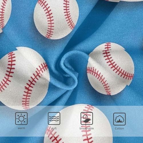 White Baseballs Blue Toddler Cotton Underwear, Girls Underwear Cotton, 2T–8 Years3