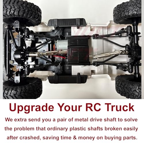 Image of YUCT WPL C24-1 1 /16 RC Crawler 4x4 RC Truck | All Terrain Off Road Rock Crawler with Metal Drive Shaft & Two Batteries for Adults, White