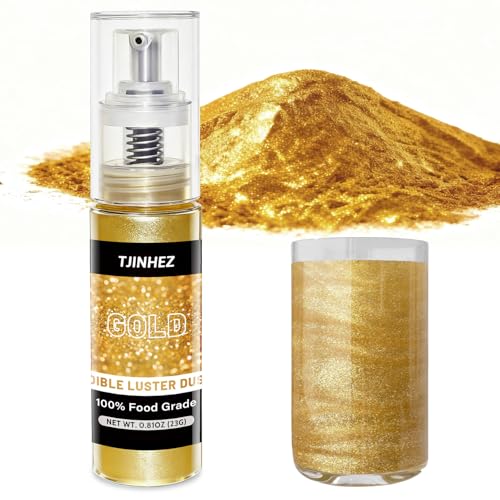 Gold Edible Glitter Spray - 23G Edible Luster Dust Metallic Food Grade Glitter For Cake Decorating, Drinks, Cocktails - Shimmer Food Coloring Powder For Icing, Candy, Cookie & Wine