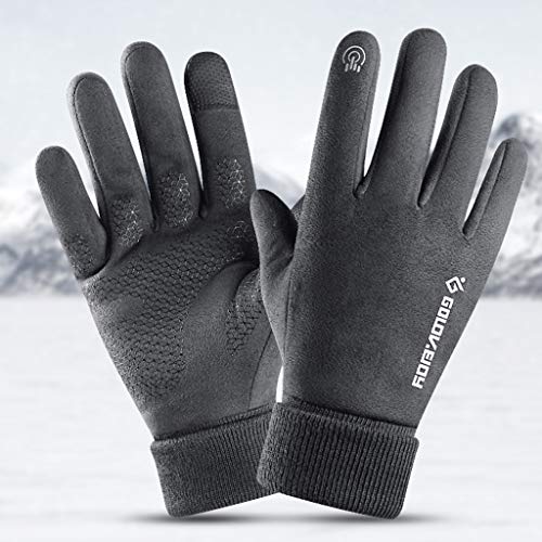 MEIYIN Luvas masculinas de inverno de camurça sintética com tela sensível ao toque, luvas refletivas