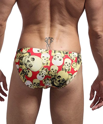 Men's Fashion Underwear Briefs Zebra and Skull Print Bikini Swimwear B11362