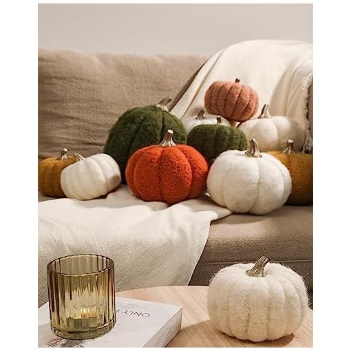 WDS WONDROUS White Pumpkin Decor 2pcs, Fabric Pumpkins for Decorating, Wool Pumpkins for Fall, Thanksgiving, Wedding Parties Decor, Knit Pumpkins Gift - Image 4