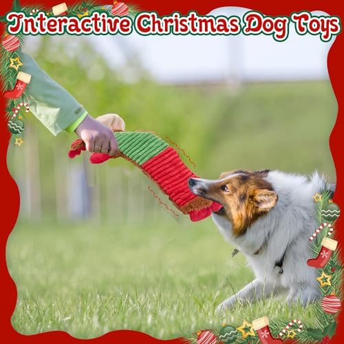 Juguetes mordibles navideños para perros grandes, set x3 miniatura 5