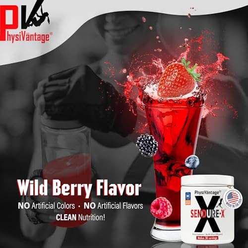 Image of Sendure-X Beetroot + Citrulline Powder - Caffeine-Free Pre-Workout - Boosts Blood Flow, Energy, VO2 Max, Endurance, Recovery - NSF Sport Certified, Peak Performance, Natural - 30 Servings Wild Berry