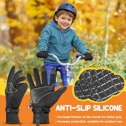 Image of Sukeen Kids Winter Gloves, Soft Warm Touchscreen Anti-Slip Gloves for Kids Boys Girls Cycling Running Sports Outdoor