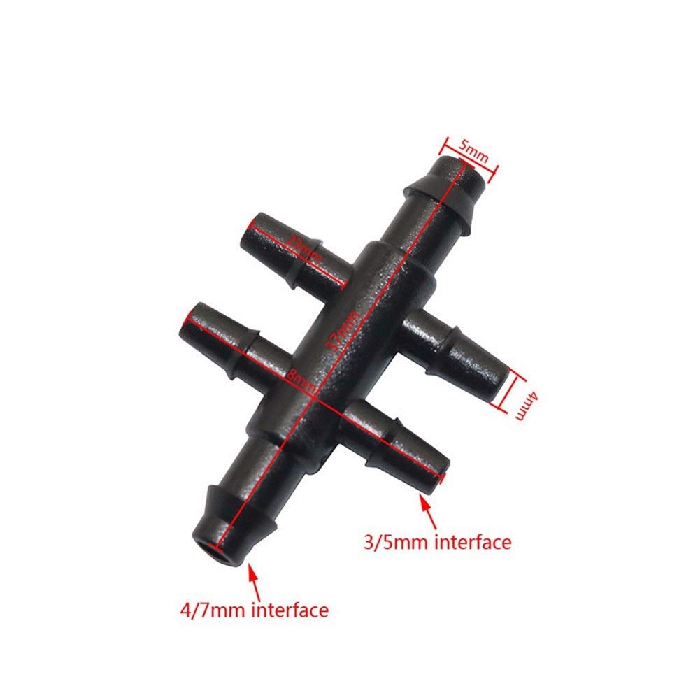 Giunti per Tubi in PVC da 1/4" a 1/8" Splitter da Giardino a 6 Vie Raccordi per irrigazione a Goccia Connettore per Tubo Strumenti per l'agricoltura Connettore per Tubo dell'Acqua 20