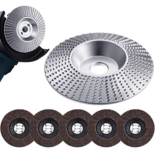ABST38384 Abrasive Angle Grinder Disc With 5 Pieces Sanding Grinding Wheel Flap Discs for Angle Grinder Carving Polishing Bevel Type - (Type: Silver)