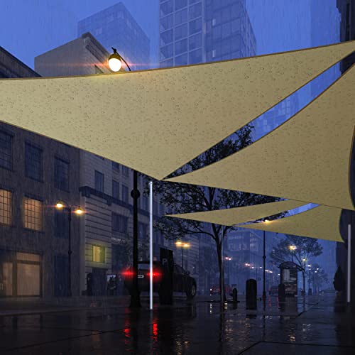 Royal Shade RSTADT16 16' X 16' X 16' Beige Triangle Waterproof Sun Shade Sail Canopy Awning thumb #6