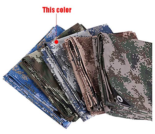 HWTtarp Camo Tarp，Camouflage Tarpaulin，Ideal for Car Pool Machine Cover，Canopy, Wind Protector, Privacy Wall, Picnic Mat,Boat Cover, Fishing,Caravans，Multi-Size Options, Sky Color (Size : 6 * 10m)