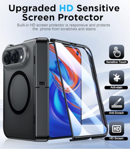 Temdan Magnetic for iPhone Duo Case Ultra Fold with Hidden Stand Black - image 6