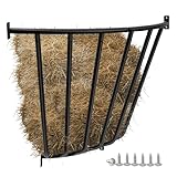 ICITYWALL Corner Hay Rack, 29.5 x 13.8 x 26.7 Large Capacity Goat Hay Rack, Heavy Duty Galvanized Metal Wall Hay Feeder for Sheep Horses, etc